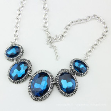 Collier de bijoux Briliant de mode en cristal bleu grande taille
